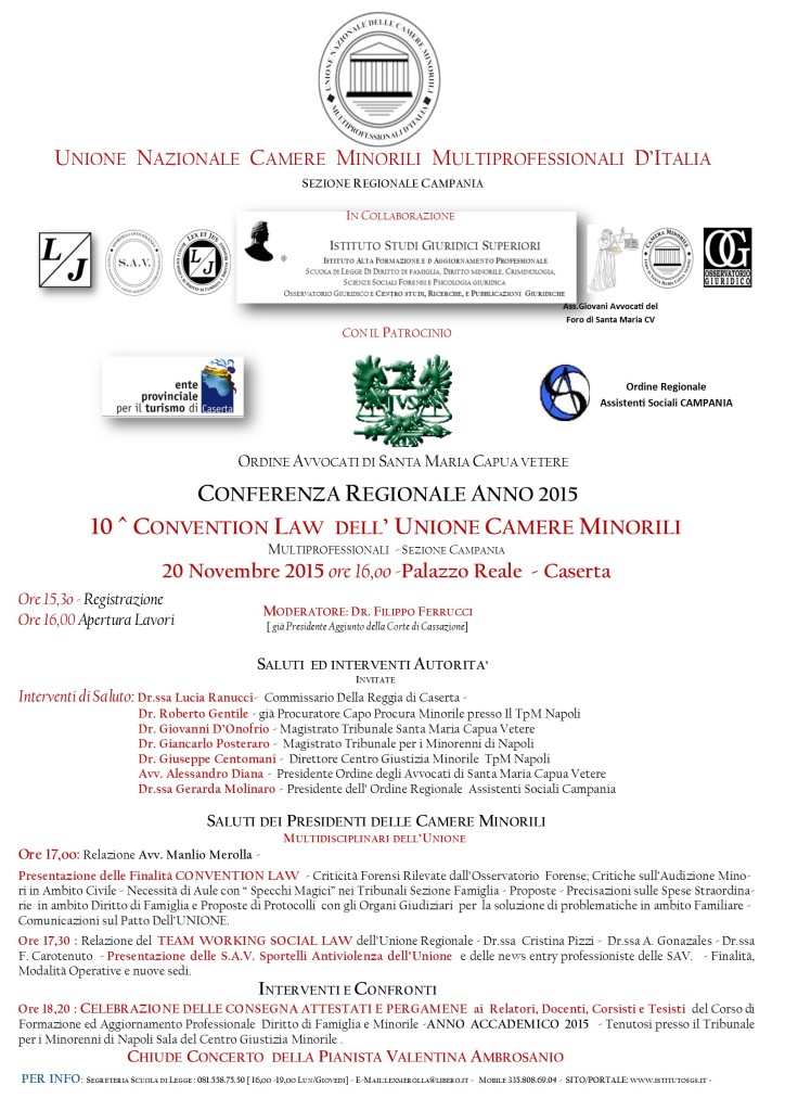 LOCANDINA CONVENTION LAW 2015 UNONE